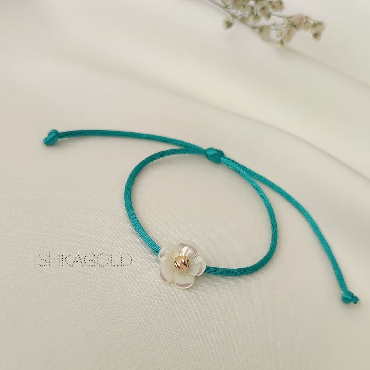 دستبند گوی طلا دستبند گوی طلا و صدف گل