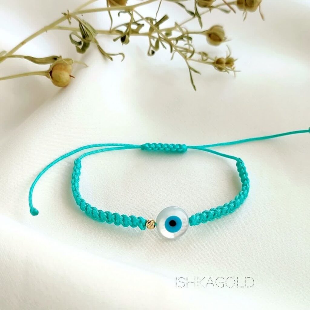 دستبند گوی طلا و چشم زخم